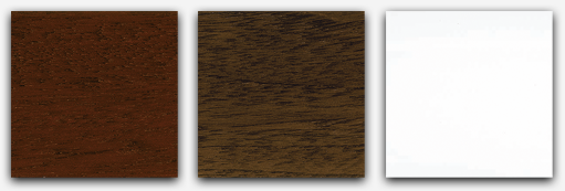 Mahogany, walnut, white finish option